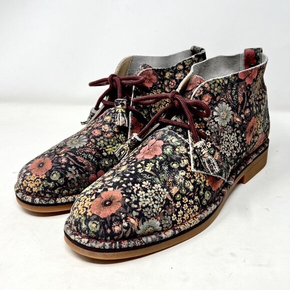 Hush Puppies Shoes - Hush Puppies Womens Catelyn Floral Leather Chukka Boot 2 Eye Tassel Size 10